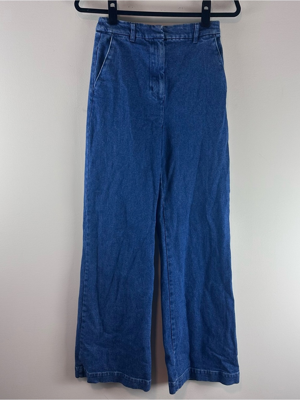 Sezane Martin Wide Leg Trouser Jeans in Chambray Size EU 36 or US 4